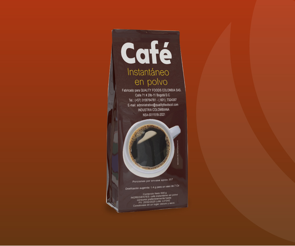 Café instantáneo granulado en polvo