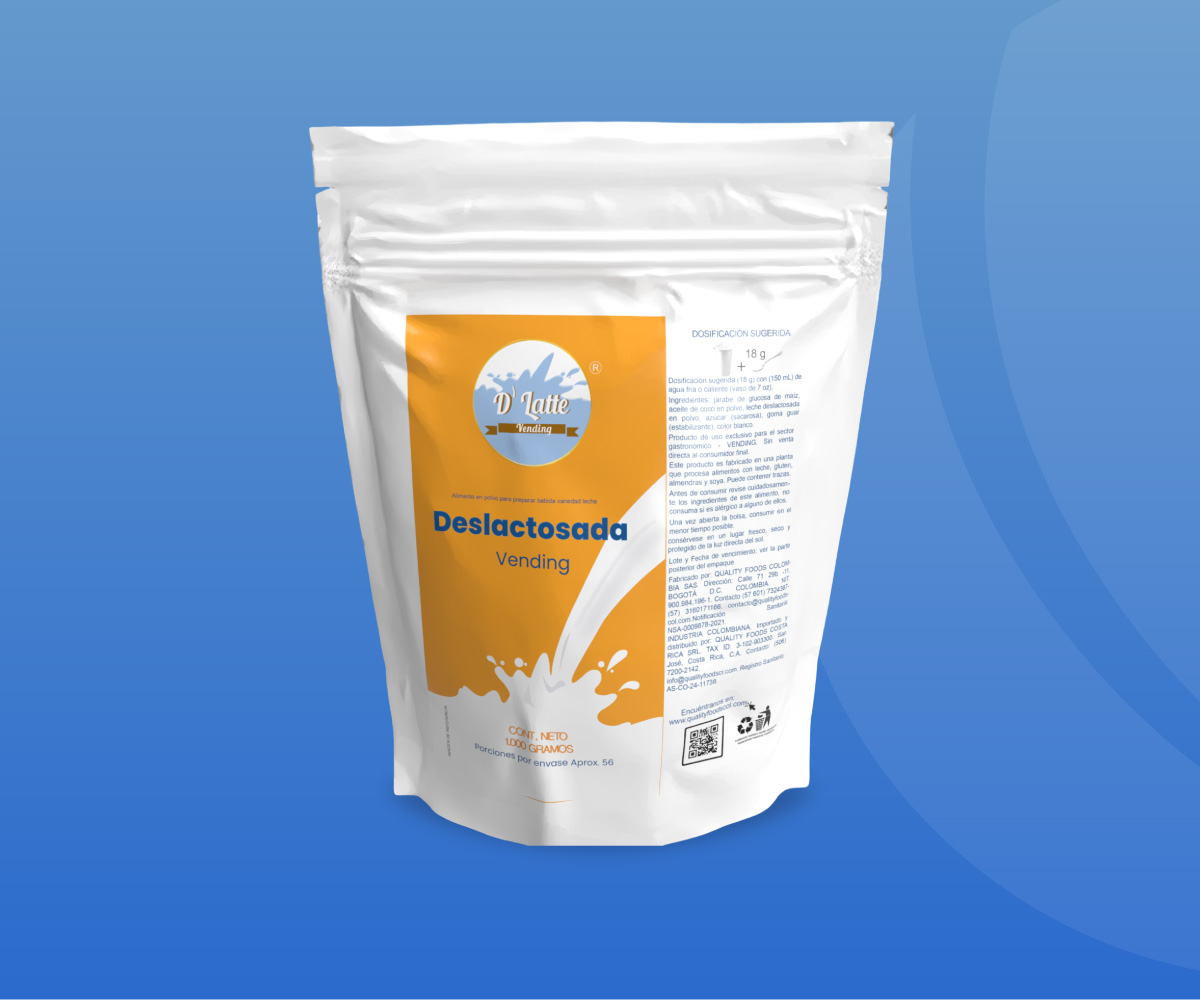 “Leche” Vending en polvo deslactosada – D´latte